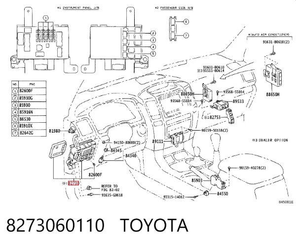 Блок предохранителей 8273060110 Toyota