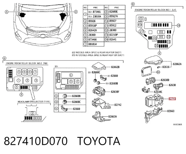Блок предохранителей 827410D070 Toyota