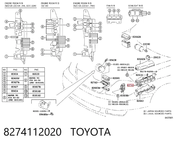 Блок предохранителей 8274112020 Toyota