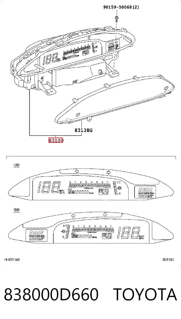 Панель приборов 838000D660 Toyota