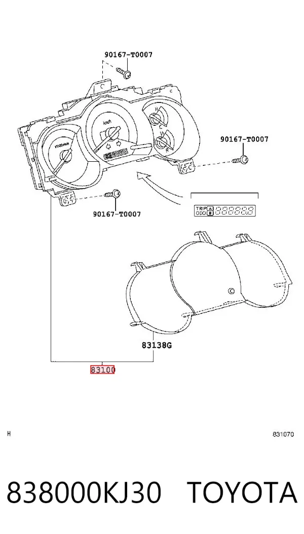 Панель приборов 838000KJ30 Toyota