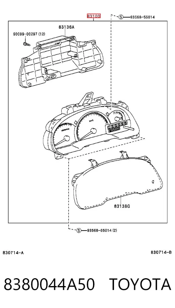 Панель приборов 8380044A50 Toyota