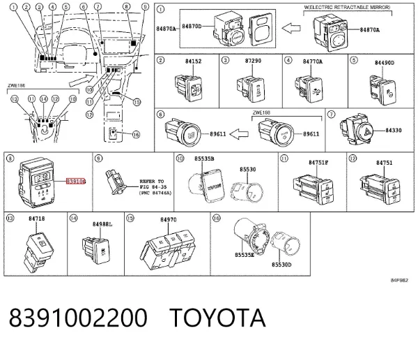 Часы салонные 8391002200 Toyota