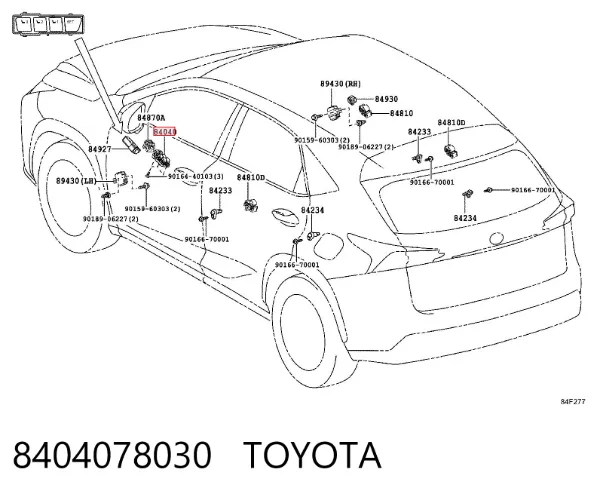 Кнопочный блок управления стеклоподъемником передний левый 8404078030 Toyota