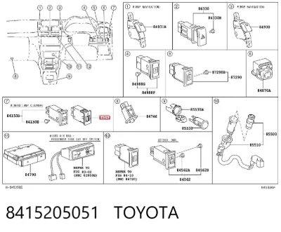Кнопка (регулятор) корректора фар TOYOTA 8415205051