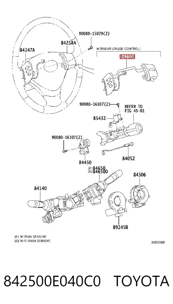 Блок кнопочных переключателей рулевого колеса 842500E040C0 Toyota