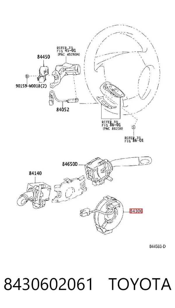 Шлейф руля 8430602061 Toyota