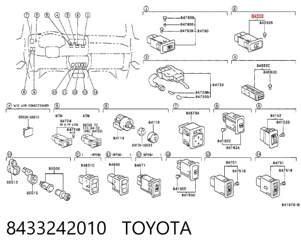 Кнопка аварийки 8433242010 Toyota
