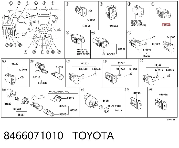  8466071010 Toyota