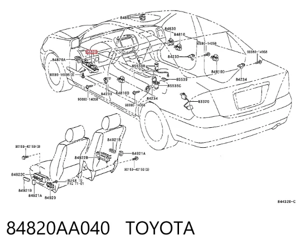 Кнопочный блок управления стеклоподъемником центральной консоли 84820AA040 Toyota