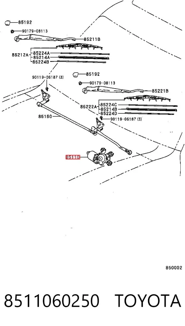 Мотор дворников Toyota Land Cruiser 90