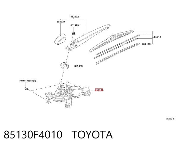 Моторчик заднего дворника 85130F4010 Toyota