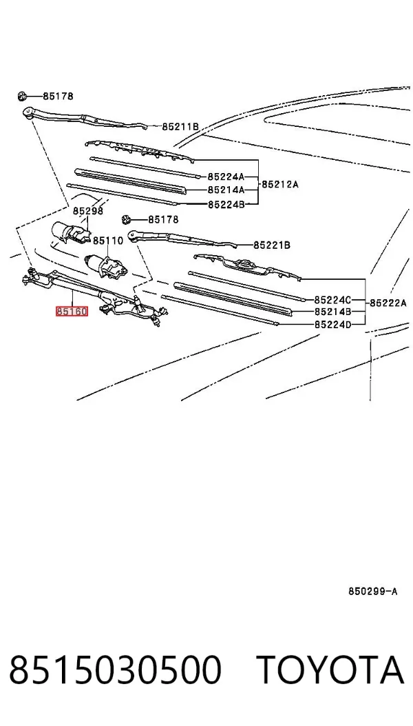 Трапеция дворников 8515030500 Toyota