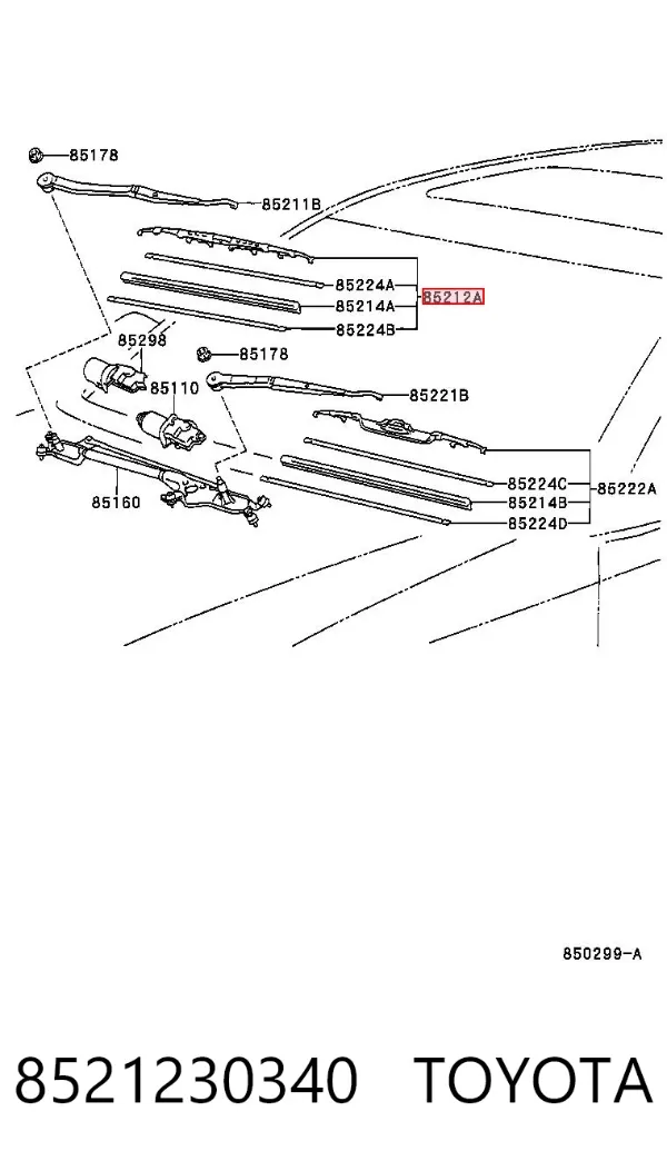 Щетка-дворник лобового стекла пассажирская 10436444 General Motors