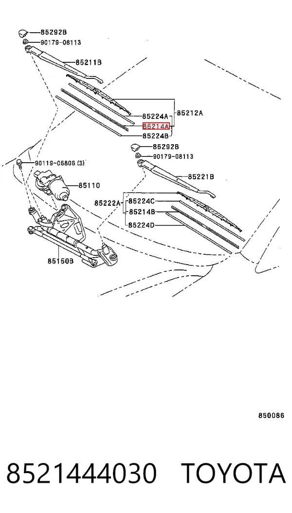 Дворник задний 8521444030 Toyota