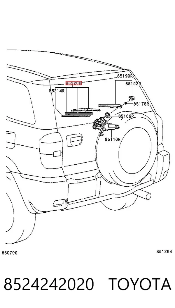 Дворник задний 8524242020 Toyota