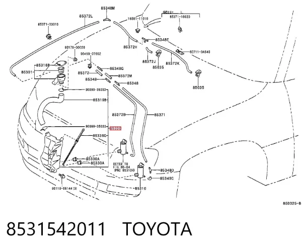 Бачок омывателя 8531542011 Toyota