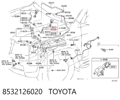 Обратный клапан омывателя лобового стекла TOYOTA 8532126020