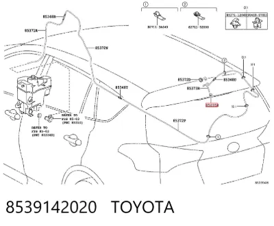 Форсунка омывателя заднего стекла TOYOTA 8539142020
