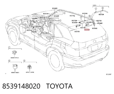 Форсунка омывателя заднего стекла TOYOTA 8539148020