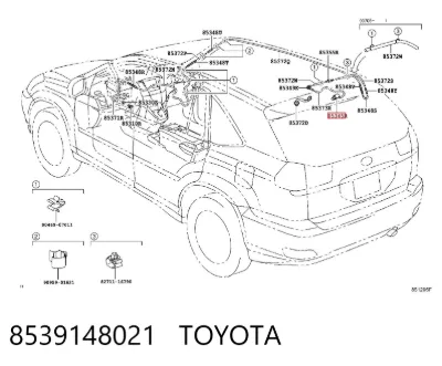 Форсунка омывателя заднего стекла TOYOTA 8539148021