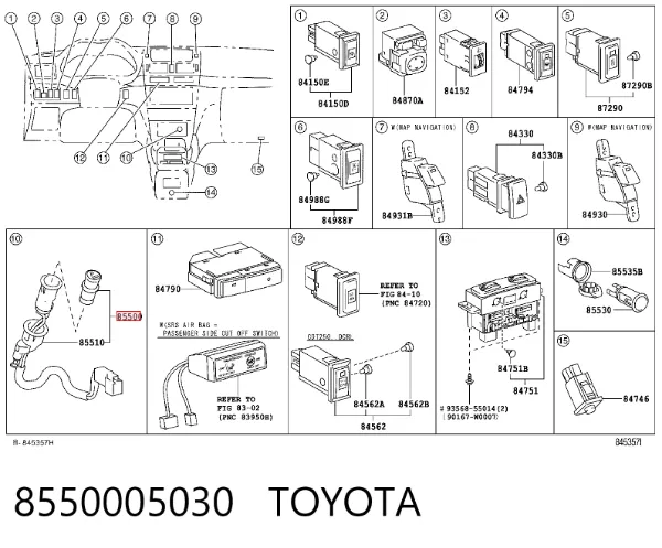 Прикуриватель 8550005030 Toyota
