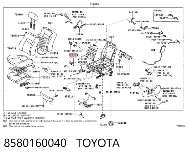  8580160040 Toyota