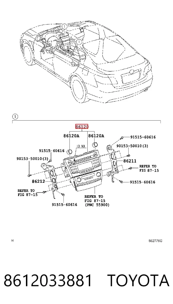 Магнитола 8612033881 Toyota
