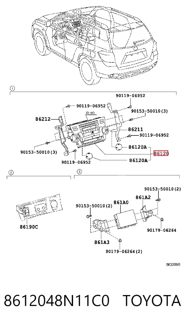 Магнитола 8612048N11C0 Toyota