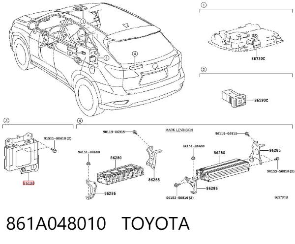 Блок управления мультимедийный 861A048010 Toyota