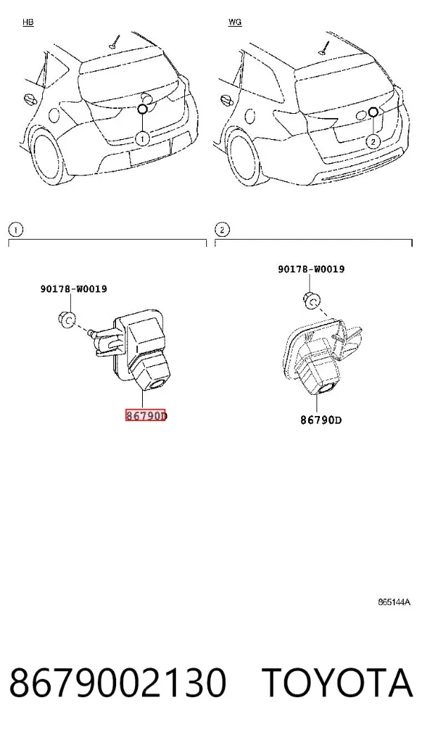Камера заднего вида 8679002130 Toyota