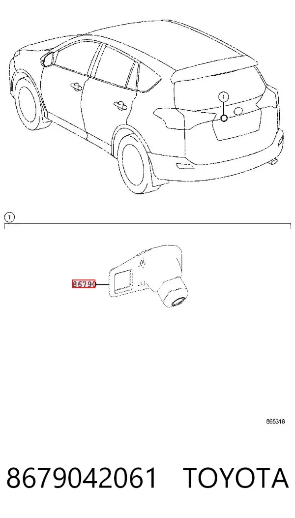 Камера заднего вида 8679042061 Toyota