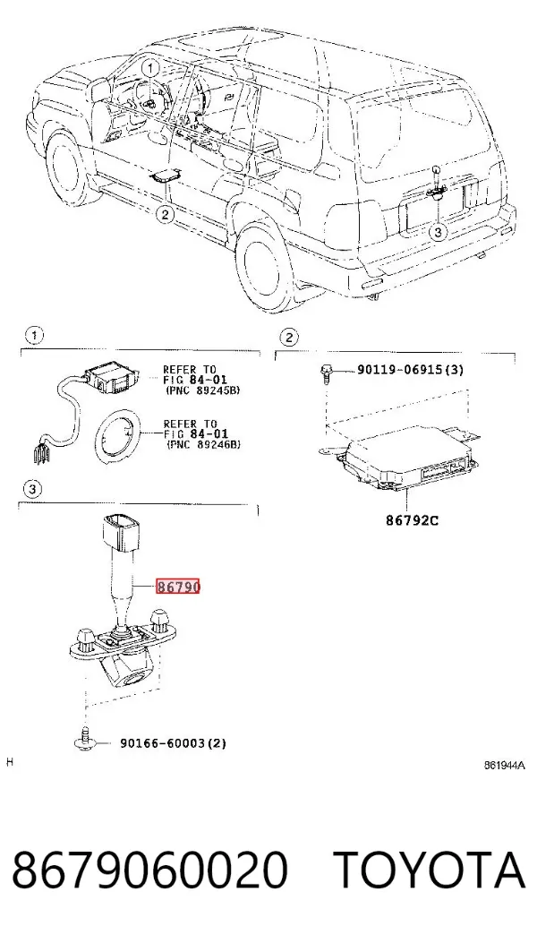 Камера заднего вида 8679060020 Toyota