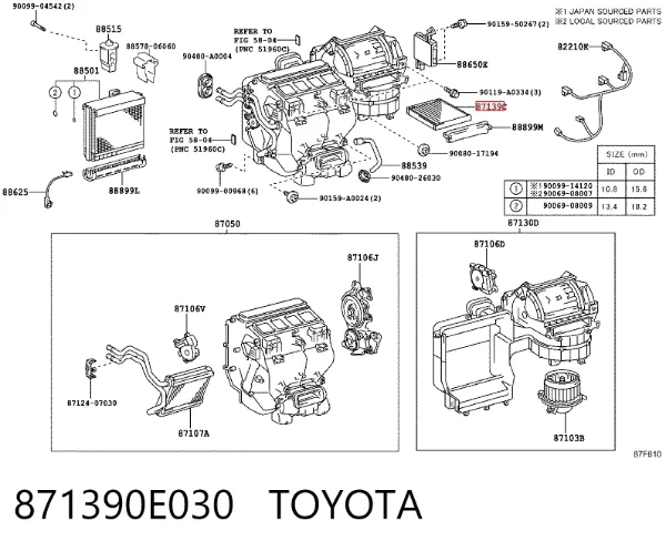 Фильтр салона 871390E030 Toyota