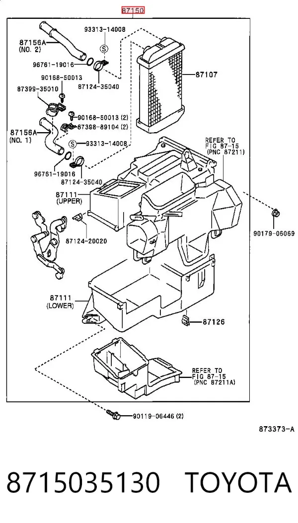 Корпус печки в сборе 8715035130 Toyota