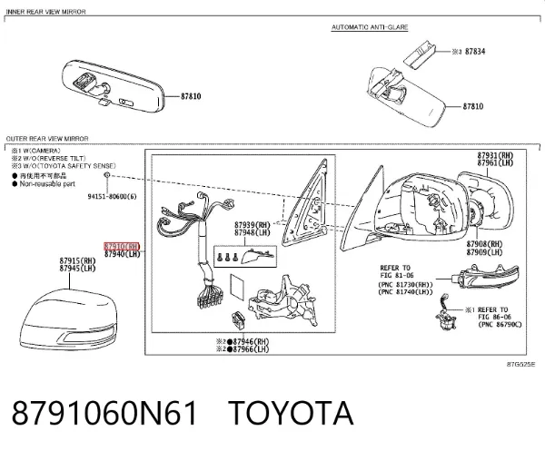 Правое зеркало Toyota Land Cruiser PRADO