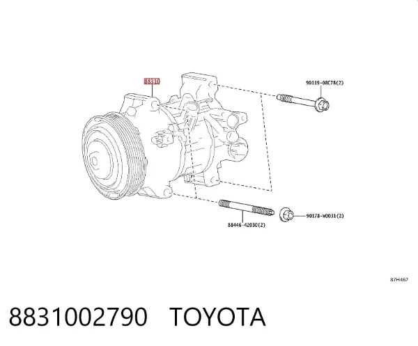 Компрессор кондиционера 8831002790 Toyota