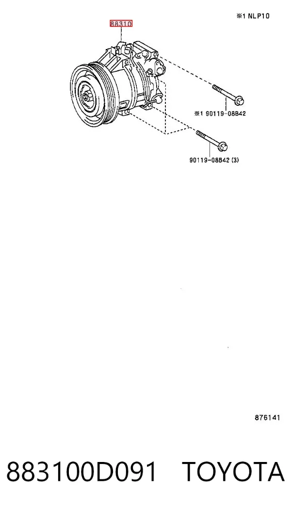 Компрессор кондиционера 883100D091 Toyota