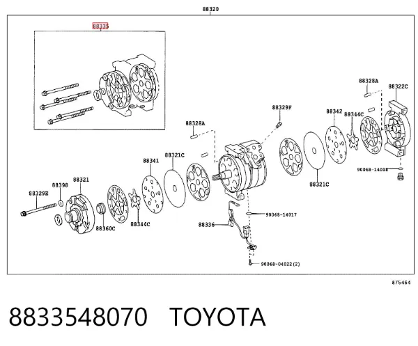 Ремкомплект компрессора кондиционера 8833548070 Toyota