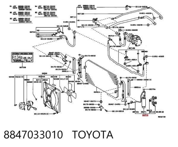 Осушитель кондиционера 8847033010 Toyota