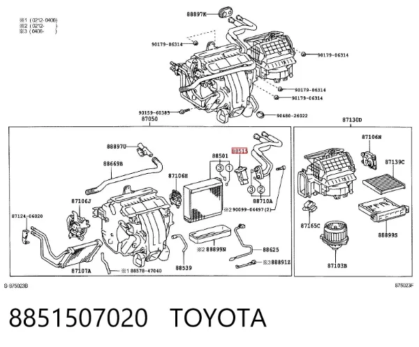 Клапан TRV кондиционера 8851507020 Toyota