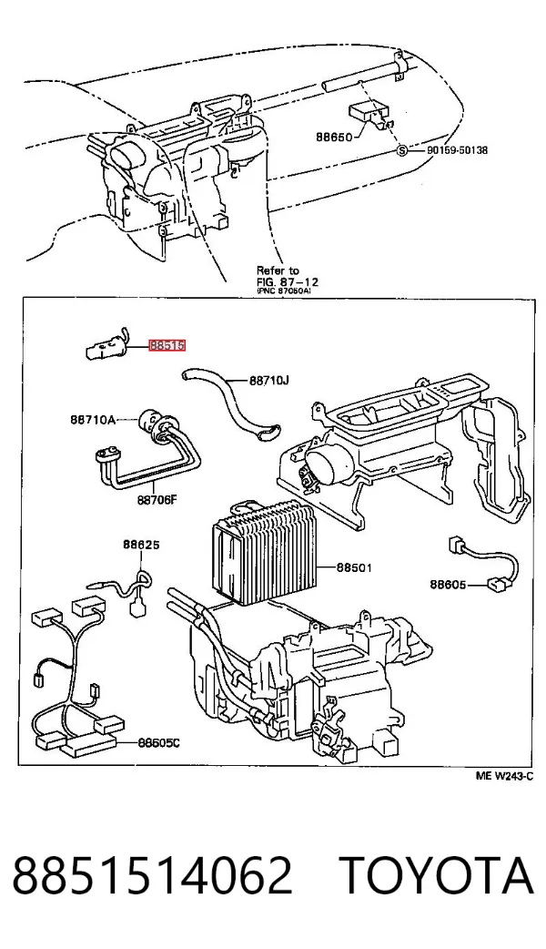 Клапан TRV кондиционера 8851514062 Toyota
