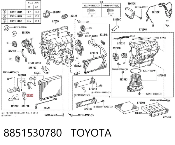 Клапан TRV кондиционера 8851530780 Toyota