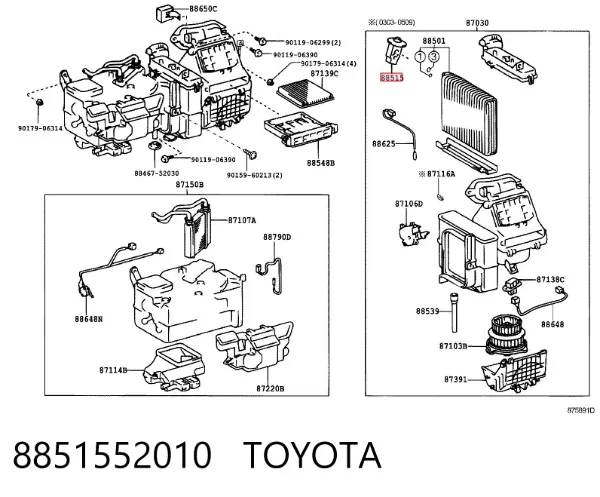 Клапан TRV кондиционера 8851552010 Toyota