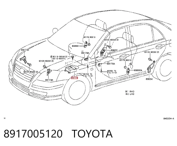 Модуль-процессор управления подушкой безопасности (ЭБУ AIRBAG) 8917005120 Toyota