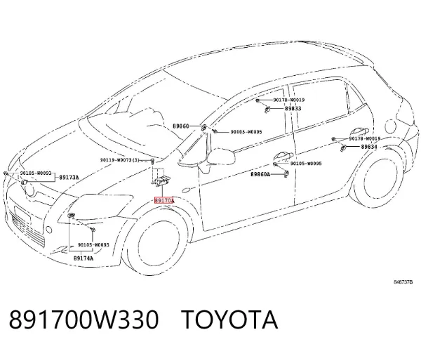 Модуль-процессор управления подушкой безопасности (ЭБУ AIRBAG) 891700W330 Toyota