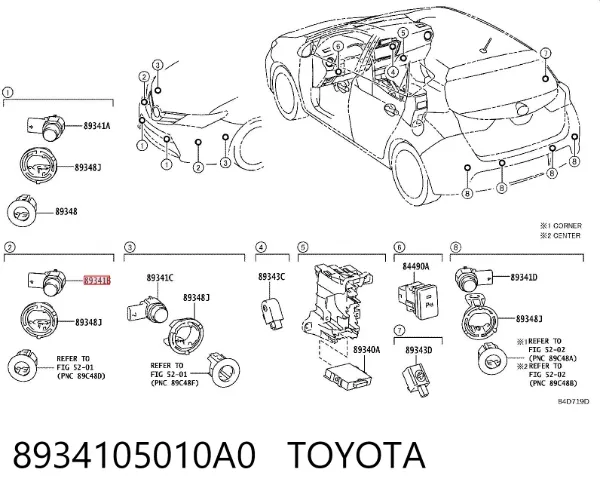 Парктроники задние 8934105010A0 Toyota