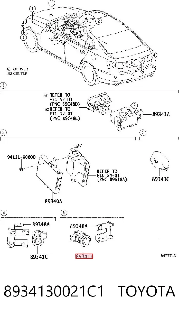 Парктроники задние 8934130021C1 Toyota