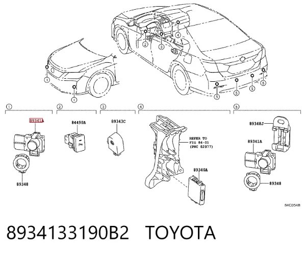 Датчик сигнализации парковки (парктроник) задний боковой 8934133190B2 Toyota