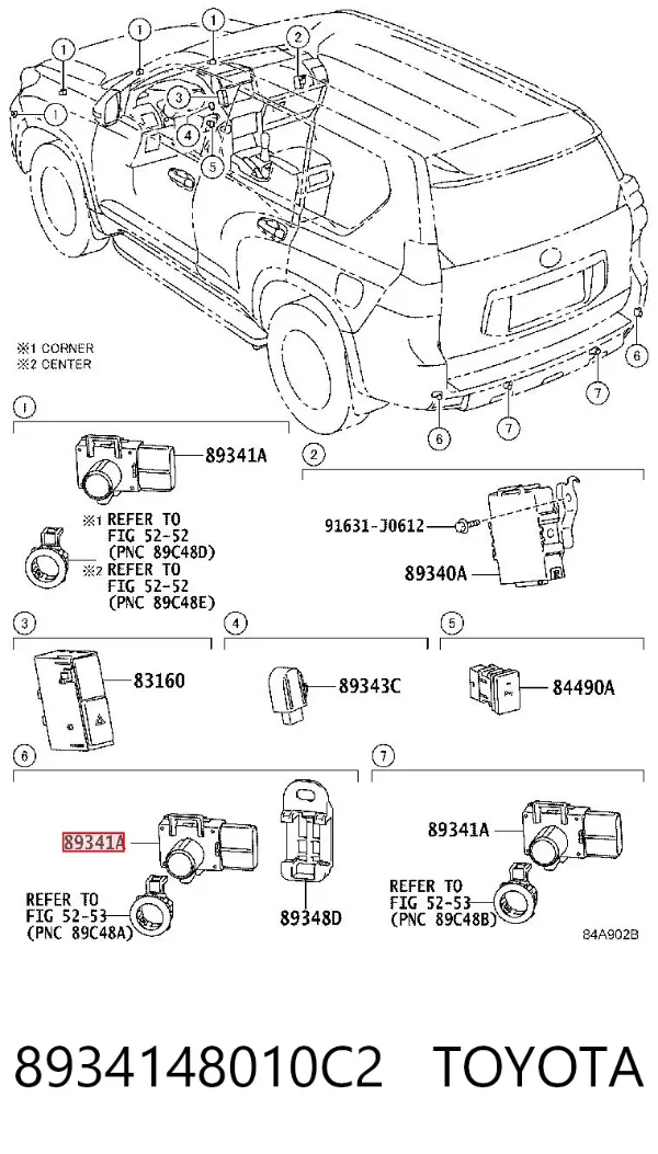 Парктроники задние 8934148010C2 Toyota